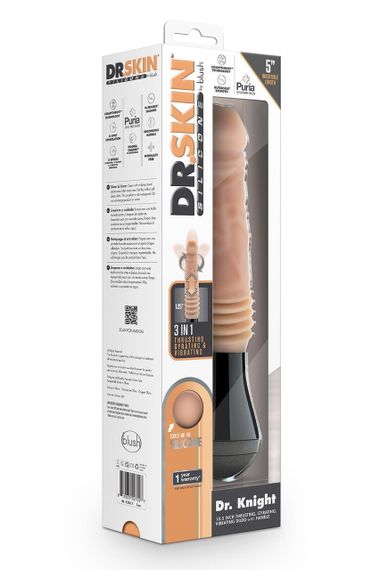 Вібратор Blush Dr Skin Dr Knight з ротацією та фрикціями, бежевий Sex Aura | Зображення 5