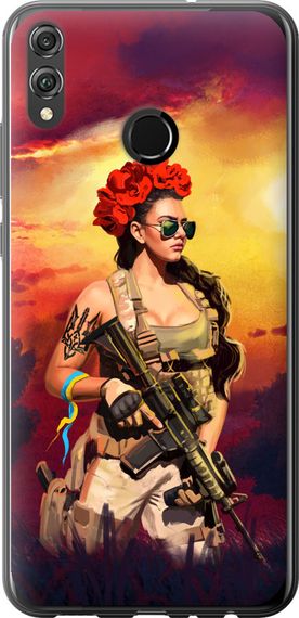 Чехол на Huawei Honor 8X Украинка с оружием "5316u-1596-17620"