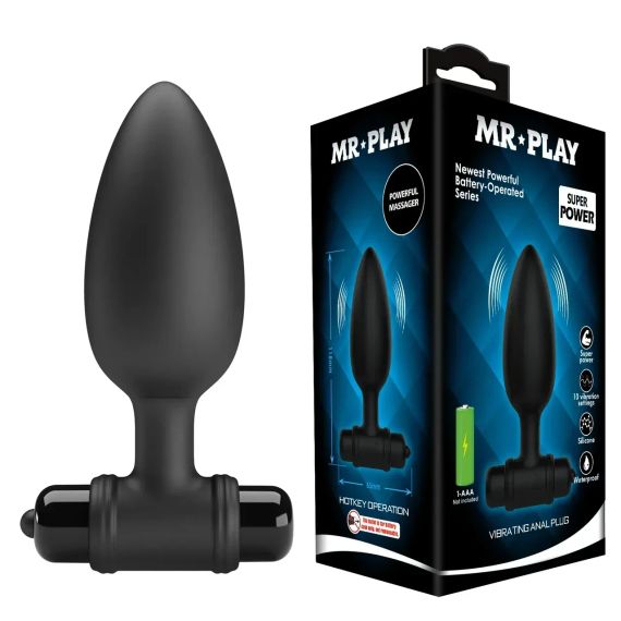 Анальна пробка з вібрацією Pretty Love Mr. Play, чорна, 11.8 см х 3.8 см Sex Aura