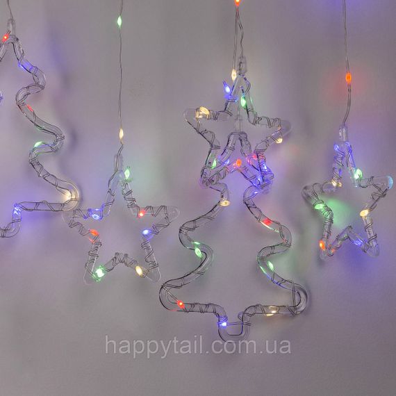 Гирлянда штора светодиодная GarlandoPro звезда и елка 120LED 3х0,9 м 8 режимов 1733069ML | Зображення 5