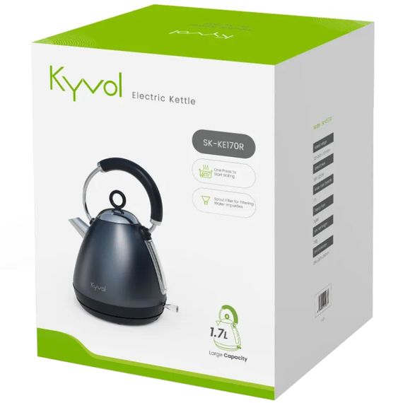 Електрочайник Kyvol KE170 1850-2200Вт/ 1.7л/блокування увімкнення без води/нержавіюча сталь | Зображення 1