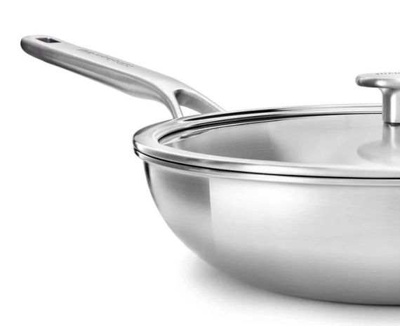 Сковорода с крышкой ВОК KitchenAid MSS СС003254-001 28 см сереберистая | Зображення 4
