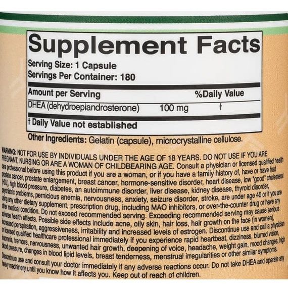 ДГЭА Double Wood DHEA 100 mg 180 Caps | Зображення 1