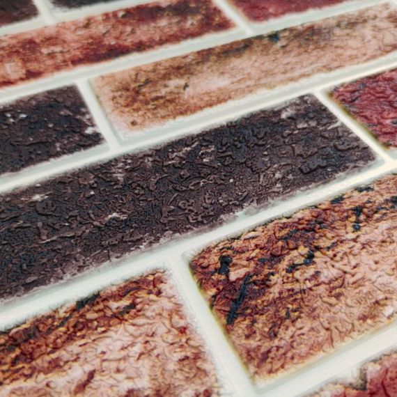 Самоклеюча 3D панель цегла клінкер бежевий 700х700х5мм (417) SW-00001183 | Зображення 1