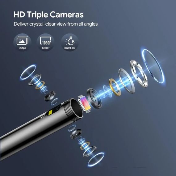 Эндоскопическая камера Depstech Endoscope DS590 Двухлинзовый бароскоп с 5-дюймовым экраном | Зображення 4