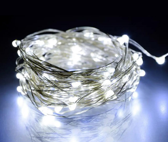 Светодиодная LED Гирлянда Роса на батарейках 3 метра медный провод | Белый Оптом | Зображення 1