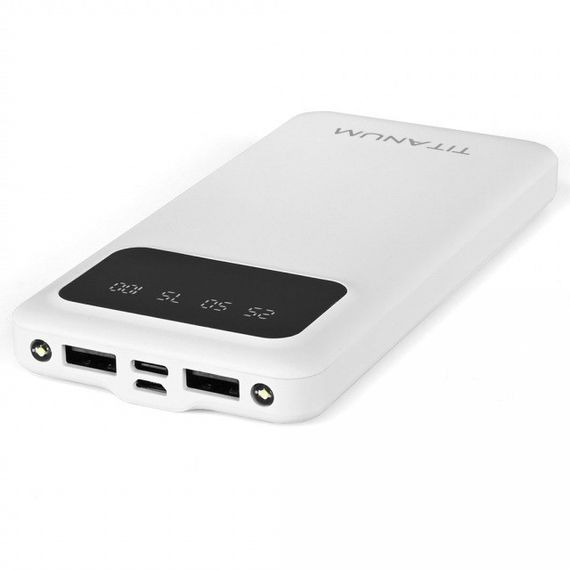 Повербанк 10000mAh TITANUM OL21 White з ліхтариком (TPB-OL21-W) | Зображення 2