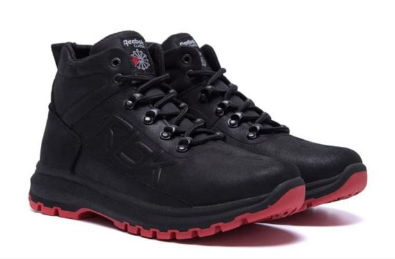зимові шкіряні ботинки Reebok колір чорний, червоний