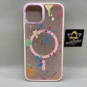 Чехол Wlons Unicorn противоударный PC+TPU для Iphone 14 MagSafe Матовый Розовый