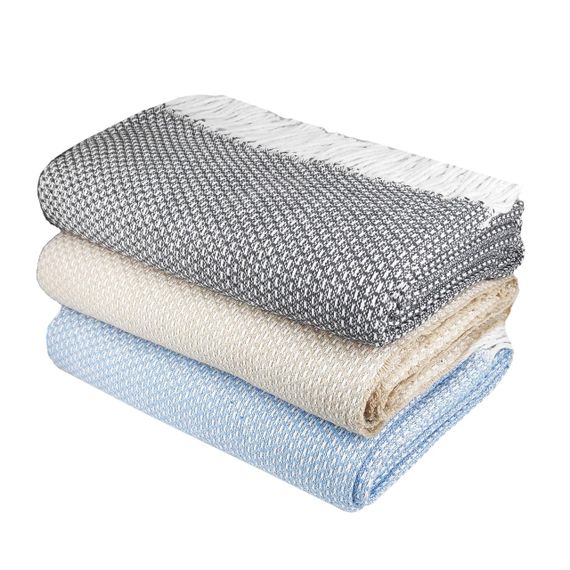 Плед бавовняний Букле сірий Love You 200 x 220 см | Зображення 1