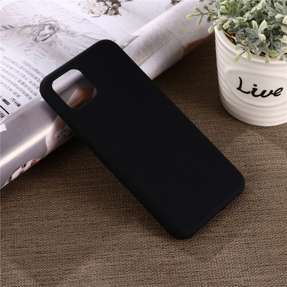 Силиконовый чехол для Google Pixel 4XL черный c микрофиброй Soft touch