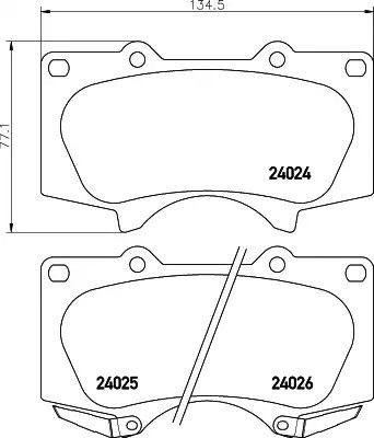 Колодки передні гальмівні PAJERO/FJ CRUISER/LAND CRUISER 2.7-4.7 01-, HELLA (8DB355014121) | Зображення 3