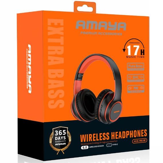 Накладні бездротові навушники Amaya H520F with audio recording Black | Зображення 1