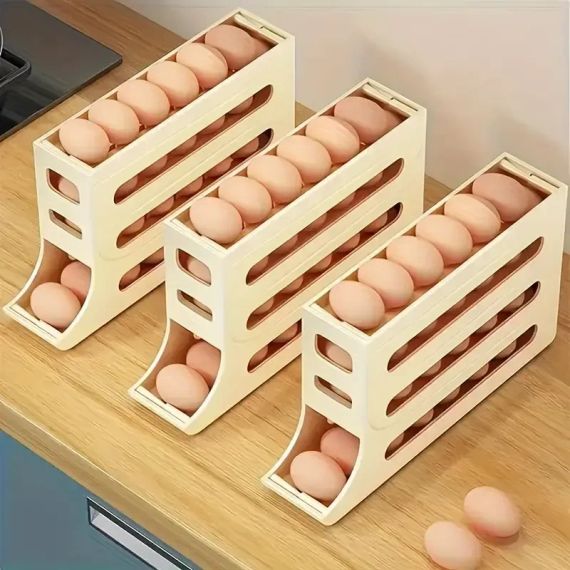 Компактный органайзер для яиц 4-слойный автоматический Plastic shelving AND XL-994 / Контейнер-лоток для яиц | Зображення 2