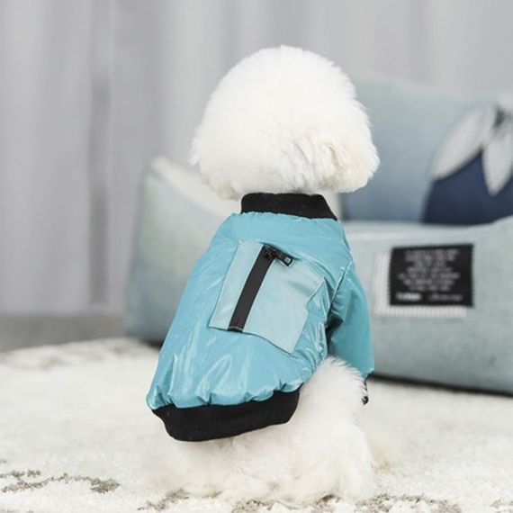 Куртка для собак Cheepet ПЕРЛАМУТРОВАЯ без капюшона, зеленая