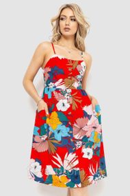 Красива жіноча сукня з принтом сезон літо-демісезон колір червоний FG_00821