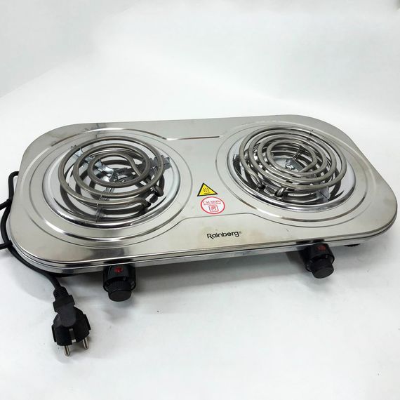 Електрична плита Rainberg RB-008 на 2 поверхні спіральна + 2 регулятори 3500 Вт | Зображення 6