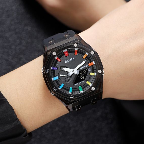 Наручний годинник Skmei 2100BKWT Black-White | Зображення 3