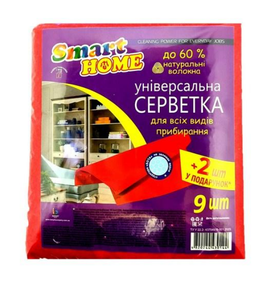 Серветка віскоза 36*30см 9+2шт червоний Colors Drive Home SMART