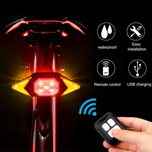 Задній габаритний велоліхтар з поворотами LY-6700, дистанційний пульт, ЗП micro USB, CR2032 | Зображення 5