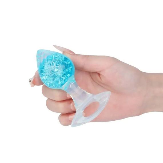 Анальная пробка Liebe Seele Heart-shaped Crystal Anal Plug - Blue Small Sex Aura | Зображення 2