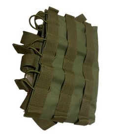 Подсумок для АК/АКМ Tactic4Profi на 3 магазина оксфорд PU хаки с открытым карманом
