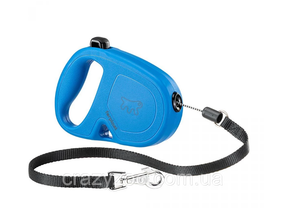 Поводок-рулетка для собак Ferplast Flippy One Cord S до 8 кг голубой шнур 3 метра 75092025