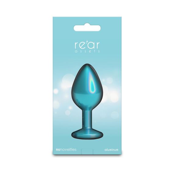 Анальна пробка NS Novelties Rear Assets — Iridescent Teal — Medium — Teal Sex Aura | Зображення 3