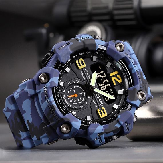 Чоловічий годинник Skmei 1637 Blue-Military | Зображення 3