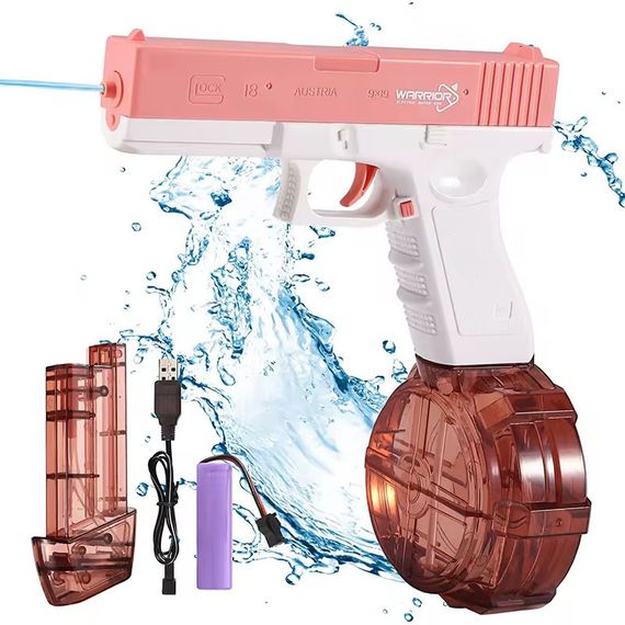Водяний акумуляторний пістолет Glock Water Gun (250ml) with lithium battery Pink | Зображення 1