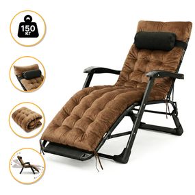 Розкладне крісло ліжко з оксамитовим матрацом LEOBRO Brown (LB-FCB-G4-BRN)