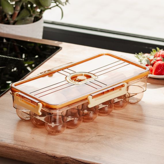 Лоток для яиц пластиковый на 18 ячеек 32.5х18х8 см Коричневый HP-27-1 | Зображення 1