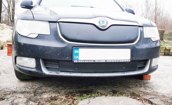 Зимняя накладка на решетку (Верхняя, 2008-2013) Матовая для Skoda Superb | Зображення 2