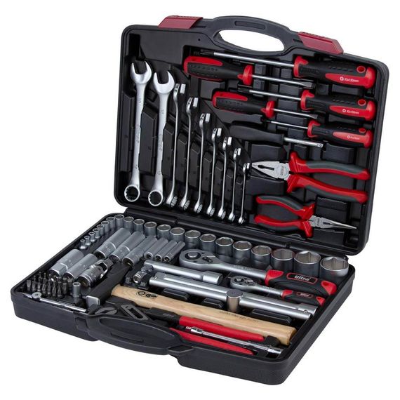 Набір інструментів, ключів, насадок торцевих і біти Ultra 1/4", 1/2" 80 шт CrV (6001112)