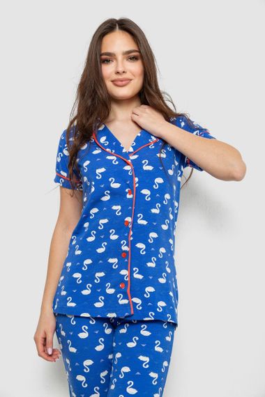 Жіноча піжама з принтом, колір синій, 243R19014 | Зображення 1