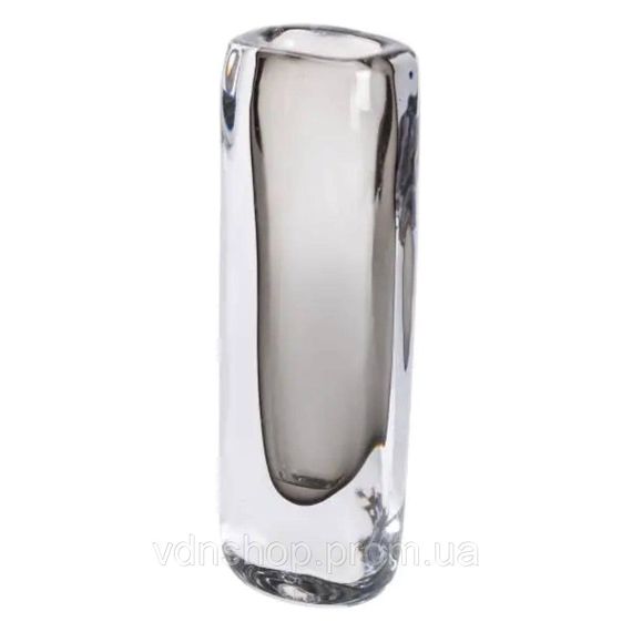 Ваза стеклянная прозрачная 7.7х5.5х24.5 см для цветов декоративная 200 мл Серая HP-10-16 | Зображення 2