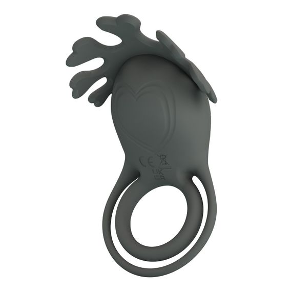 Ерекційне віброкільце PRETTY LOVE Master Ring подвійне, з вушками для клітора, сіре, 8.5 х 4.1 см Sex Aura | Зображення 2