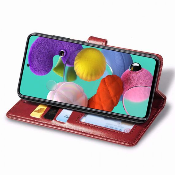 Шкіряний чохол-книжка GETMAN Gallant (PU) для Samsung Galaxy A51 Червоний | Зображення 2