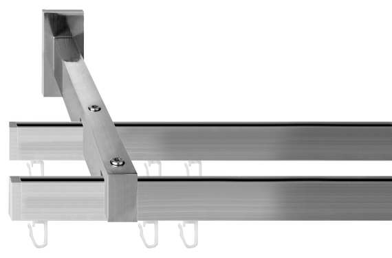 Карниз Скарлайн двойной в сборе Заглушка Сталь 325см., Стальной