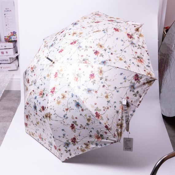 Класична парасолька-тростина напівавтомат з поліестеру 7 спиць діаметр 99 см Бежева HP-23-7BE | Зображення 6