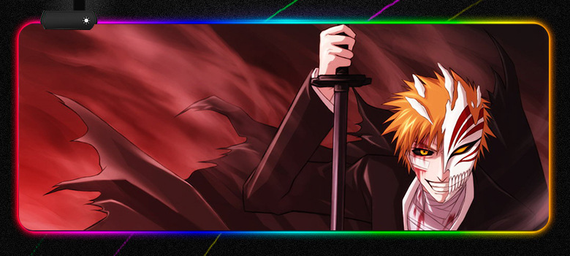 Ігрова поверхня для мишки з Аніме принтом "Бліч / Bleach" LED підсвітка 800*300*4 мм 2000
