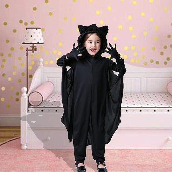 Детский костюм летучей мыши комбинезон с капюшоном крыльями перчатками на Хэловин утренник на 115-130см 6-9лет | Зображення 3
