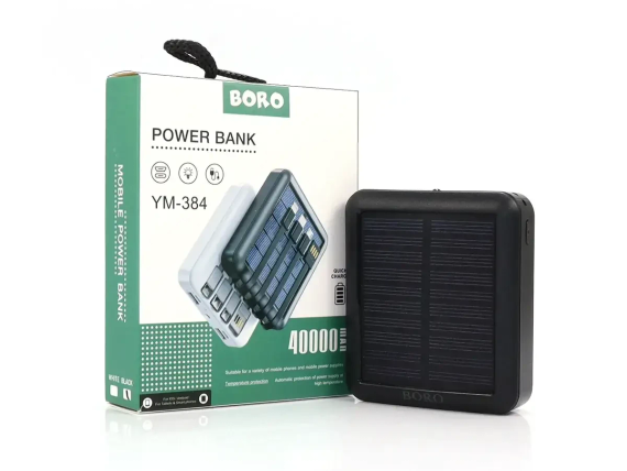Зовнішній акумулятор (power bank) 40000mAh (10000mAh) Boro YM-384 | Зображення 1