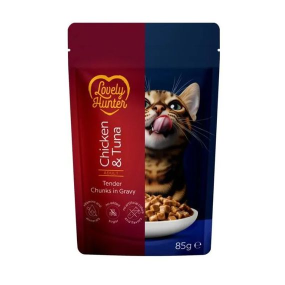 Вологий корм для котів з куркою та тунцем Lovely Hunter Cats With Chicken And Tuna, 85 гр