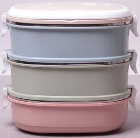 Ланч-бокс Kamille Food Box 3 ємності по 700 мл, 20х14.5х18.5см