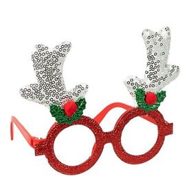 Очки новогодние "Оленьи рожки" 2519-SP(Silver) размер 13 см