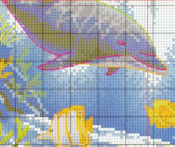 Набір для вишивання за нанесеною на канву схемою "Dolphin". AIDA 14CT printed 36*36 см | Зображення 3