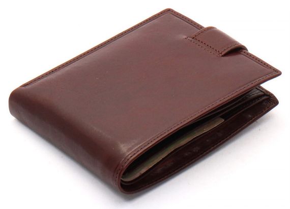 Коричневое мужское портмоне на кнопке из натуральной кожи Marco Coverna B047-802 | Зображення 3