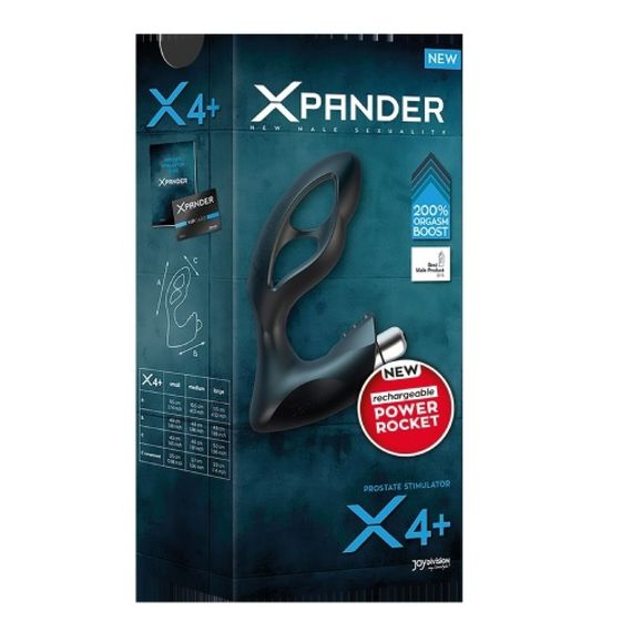 Масажер простати розмір L, XPANDER X4+ rechargeable PowerRocket, чорний, 11.5 см Sex Aura | Зображення 3