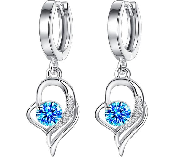 Серьги подвески Primo Fly Heart - Blue